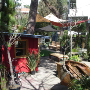 Exposition Cabane de rêve, Jardin et voiles d'ombrage