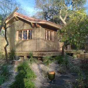 Cabane ossature bois avec terrasse
