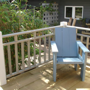 Terrasse bois, jardin paysagé et meubles bois