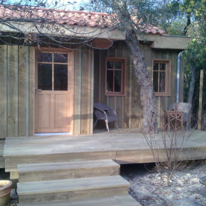 Cabane ossature bois avec terrasse
