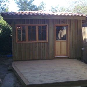 Cabane ossature bois avec terrasse