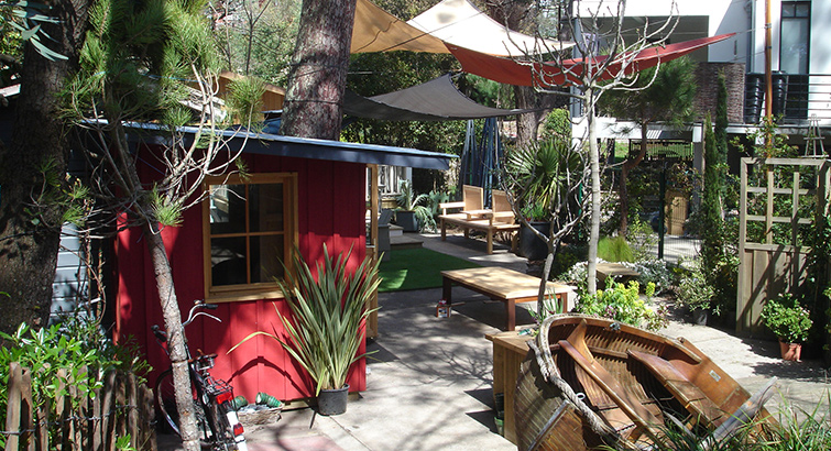 Jardin paysagé arcachon voile d'ombrage